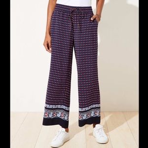 LOFT floral print wide leg pants